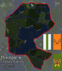 Мапа Міжмор'я і сцягі мясцовых гарадоў